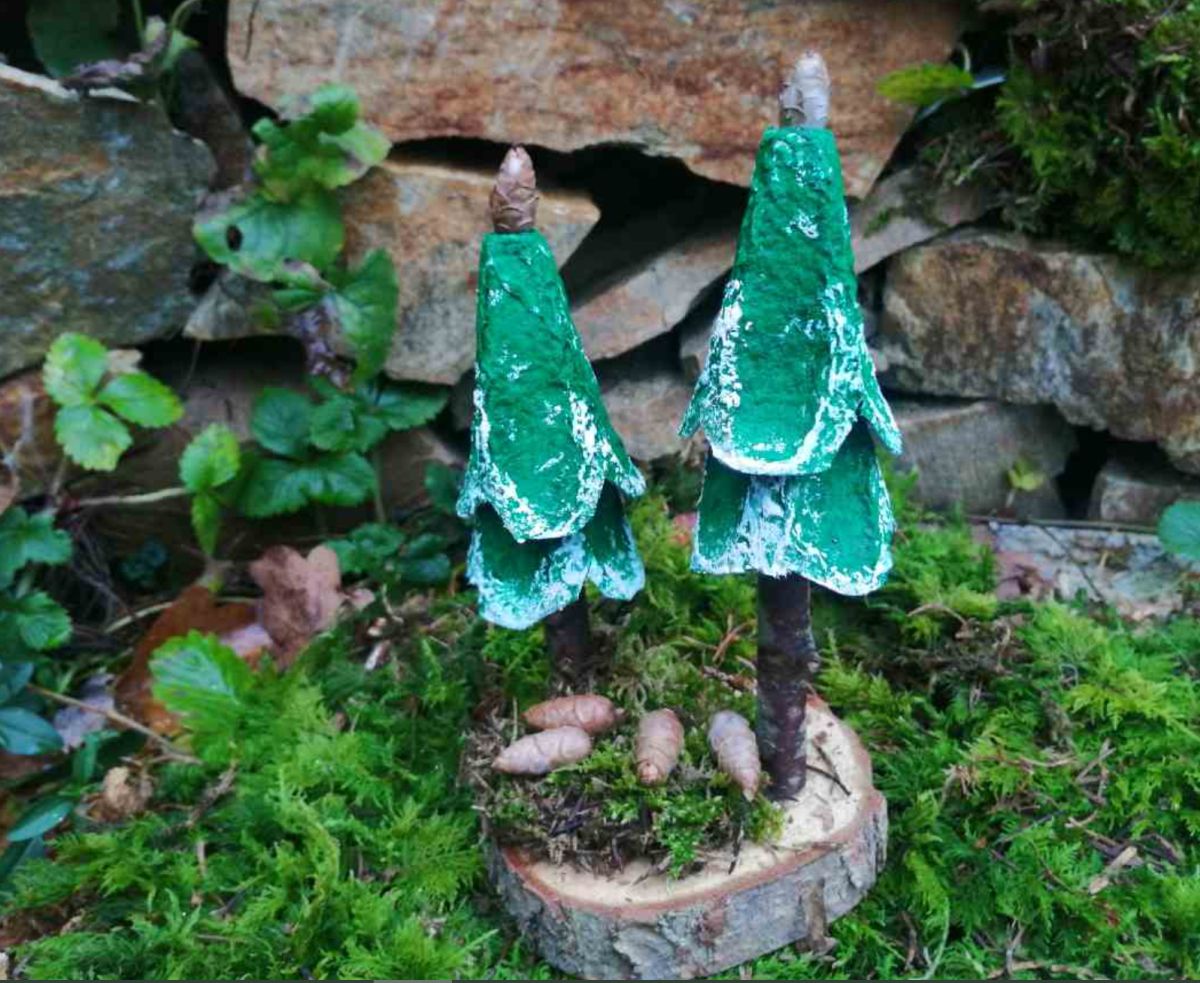 DIY Weihnachtsbaum Eierkarton Die Herzensgärtnerin