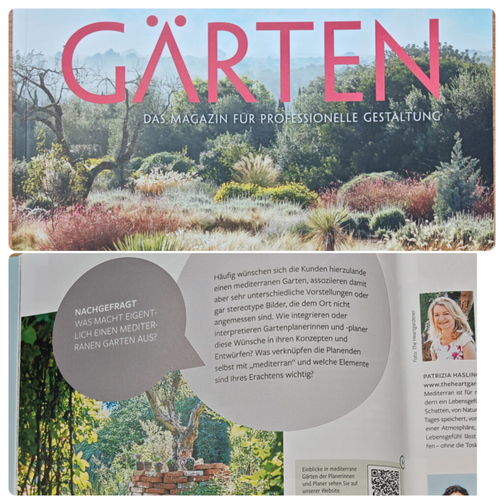 Patrizia Haslinger als Coautorin im Fachmagazin GÄRTEN 2026 zum Thema naturnahe mediterrane Gartengestaltung